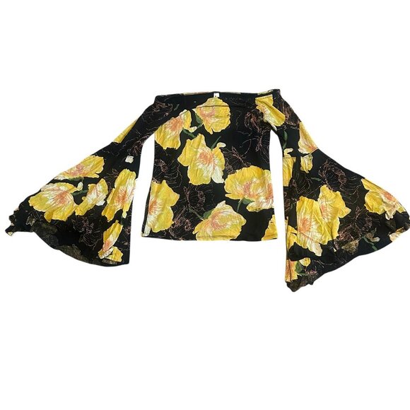 We The Free Birds of Paradise Bell Sleeve Shirt Blouse Top Size Small Women's - Picture 3 of 11